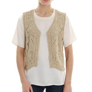 GILET CROCHET BEIGE